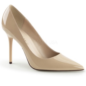 Beige Shiny 10 cm CLASSIQUE-20 Pumps High Heels for Men