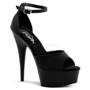 Black 15 cm DELIGHT-618PS Womens Shoes with High Heels