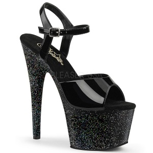 Black 18 cm ADORE-709MG glitter platform high heels shoes