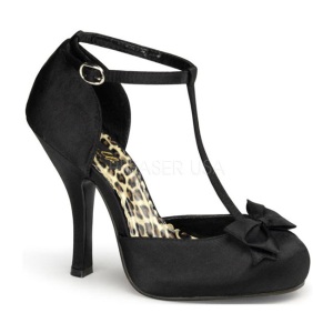 Black Satin 12 cm retro vintage CUTIEPIE-12 Pumps with low heels