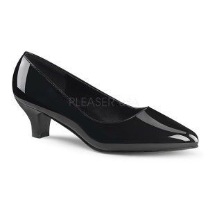 Black Varnished 5 cm FAB-420W Pumps with low heels