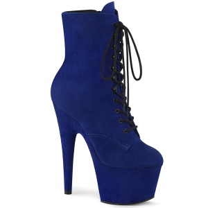 Blue Leatherette 18 cm ADORE-1020FS lace up ankle boots