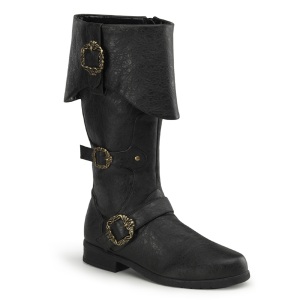 CARRIBEAN-299 black captain boots cosplay mens pirate boots musketeer