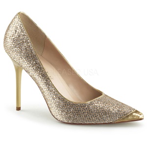 Gold Glitter 10 cm CLASSIQUE-20 pointed toe stiletto pumps