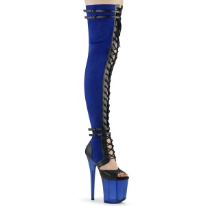 Leatherette 20 cm FLAMINGO-3027-2 overknee boots with laces