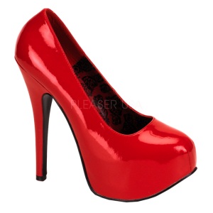 Red Shiny 14,5 cm Burlesque BORDELLO TEEZE-06 Platform Pumps