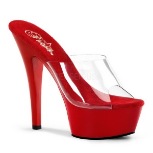 Red Transparent 15,5 cm KISS-201 Platform High Mules