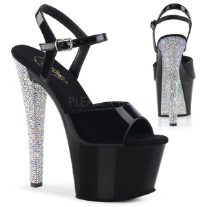 Silver 18 cm SKY-309CHRS rhinestone platform high heels