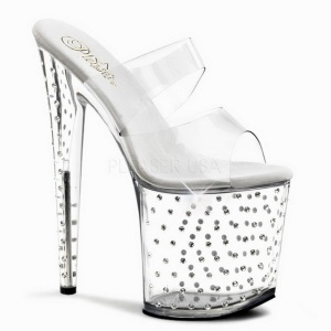 Transparent 20 cm Pleaser STARDUST-802 Strass Platform High Mules