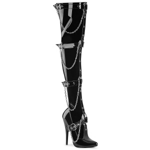 Varnished patent boots 15 cm pointed toe stiletto overknee boots