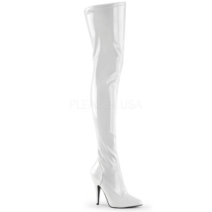 White Shiny 13 cm SEDUCE-3000 overknee high heel boots