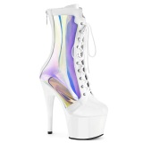 ADORE-1047 - 18 cm platform high heel boots patent white