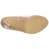 Beige Shiny 13 cm SEXY-42 Low Heeled Classic Pumps Shoes