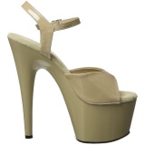 Beige Shiny 18 cm ADORE-709 High Heels Platform