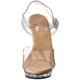 Beige Transparent 13 cm LIP-108 Platform High Heels Shoes