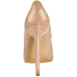 Beige Varnished 13 cm SEXY-20 pointed toe stiletto pumps