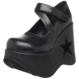 Black 13 cm DYNAMITE-03 lolita shoes gothic wedge platform shoes