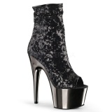 Black 18 cm ADORE-1008SQ womens sequins ankle boots