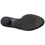 Black 18 cm ADORE-701LG glitter platform mules womens