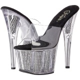 Black 18 cm ADORE-701SRS Rhinestones platform mules womens