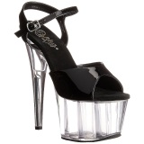 Black 18 cm ADORE-709 High Heels Acrylic Platform