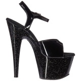 Black 18 cm ADORE-709MG glitter platform high heels shoes