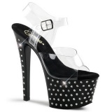 Black 18 cm Pleaser STARDUST-708 High Heels Platform