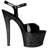 Black 18 cm SKY-309MG High Heels Glitter Platform