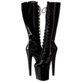 Black 20 cm XTREME-2020 laced womens boots with platform