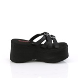 Black 9 cm DemoniaCult FUNN-15 emo gothic platform mules