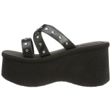 Black 9 cm FUNN-19 Goth Platform Sandals Womens