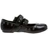 Black DAISY-03 gothic mary jane ballerina shoes flat heels