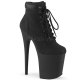 Black Faux Suede 20 cm FLAMINGO-800TL pleaser ankle boots platform