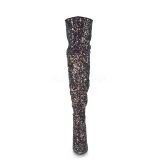 Black Glitter 13 cm COURTLY-3015 Pleaser Overknee Boots