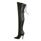 Black Leather 13 cm LEGEND-8899 overknee high heel boots