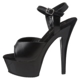 Black Leather 15 cm Pleaser KISS-209 High Heels Platform