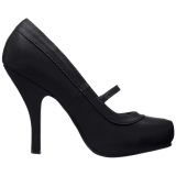 Black Matte 12 cm retro vintage CUTIEPIE-02 mary jane pumps with hidden platform