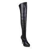 Black Matte 13,5 cm INDULGE-3000 Platform Over Knee Boots