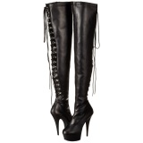 Black Matte 15,5 cm DELIGHT-3063 Platform Thigh High Boots