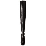 Black Matte 15,5 cm DELIGHT-3063 Platform Thigh High Boots