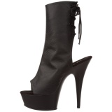 Black Matte 15 cm DELIGHT-1018 Platform Ankle Calf Boots