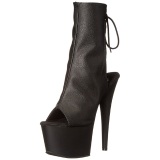 Black Matte 18 cm Pleaser ADORE-1018 Platform Ankle Calf Boots