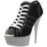 Black Neon 15 cm DELIGHT-600SK-01 Canvas high heels chucks