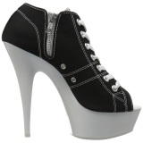 Black Neon 15 cm DELIGHT-600SK-01 Canvas high heels chucks