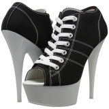 Black Neon 15 cm DELIGHT-600SK-01 Canvas high heels chucks