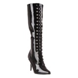 Black Patent 10,5 cm VANITY-2020 High Heeled Lace Up Boots