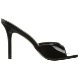 Black Patent 10 cm CLASSIQUE-01 big size mules shoes