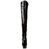 Black Patent 15 cm DELIGHT-3050 Platform Thigh High Boots