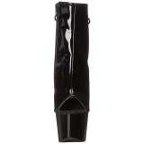 Black Patent 18 cm Pleaser ADORE-1018 Platform Ankle Calf Boots