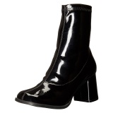 Black Patent 7,5 cm GOGO-150 stretch block heels ankle boots